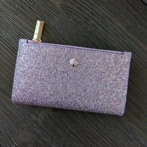 Kate Spade lilac bifold glitter wallet